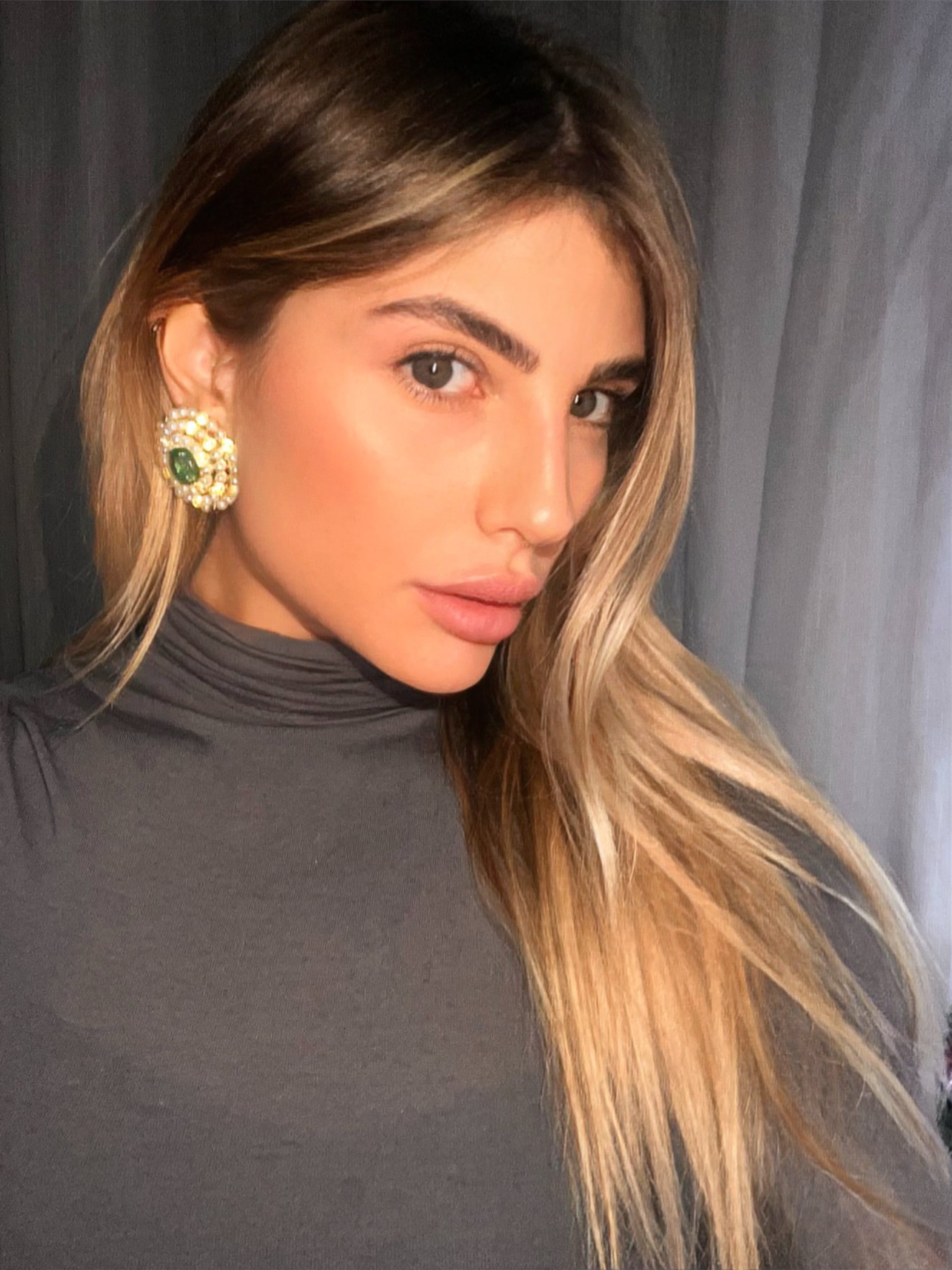 orecchini  perla smeraldo