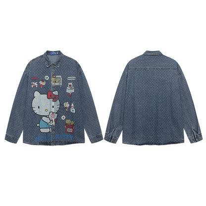 camicia di jeans hello kitty