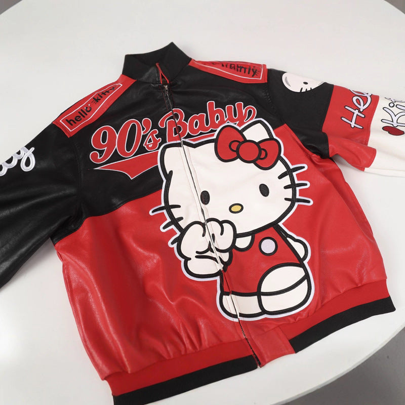 giacca in pelle hello kitty