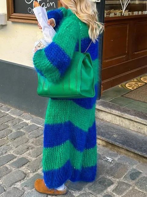 Cardigan lungo lavorato a maglia casual