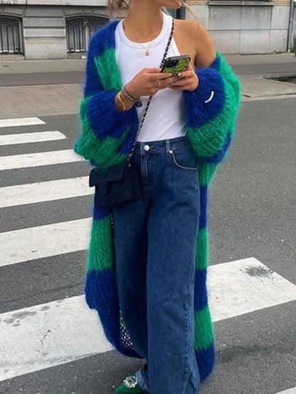 Cardigan lungo lavorato a maglia casual