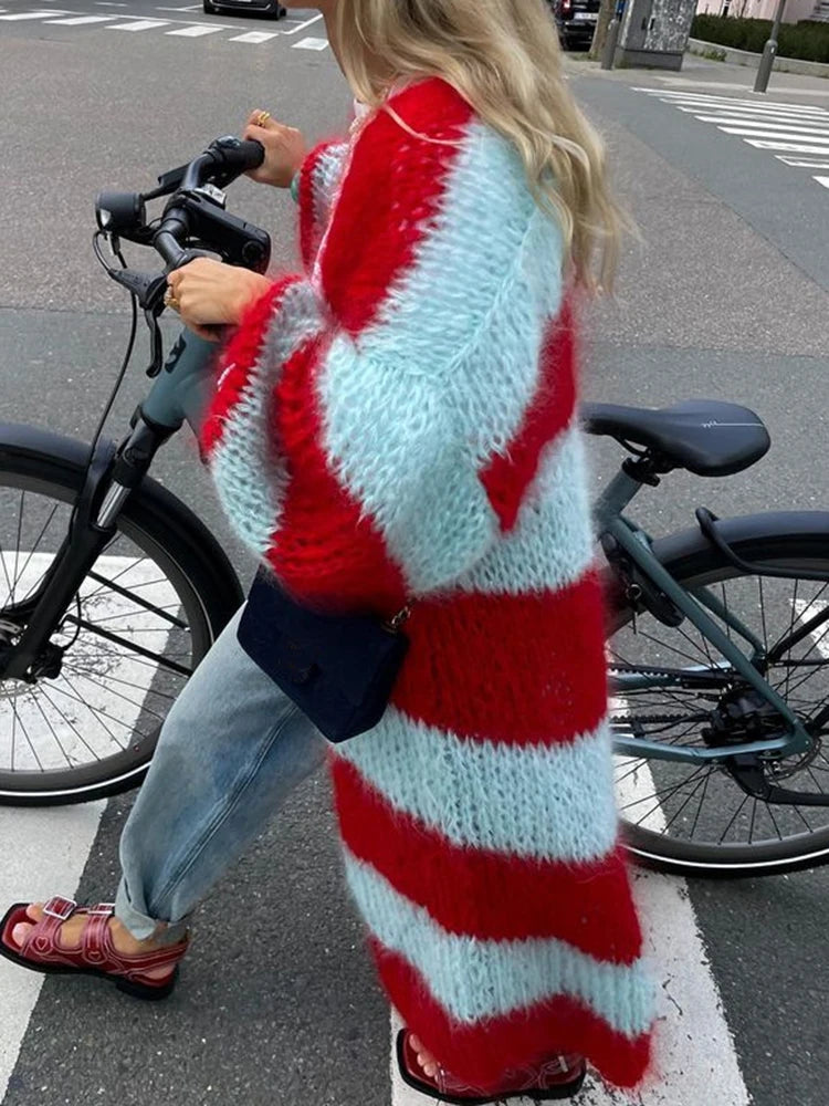 Cardigan lungo lavorato a maglia casual