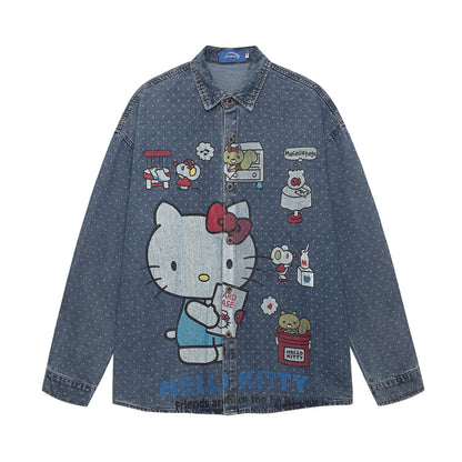 camicia di jeans hello kitty